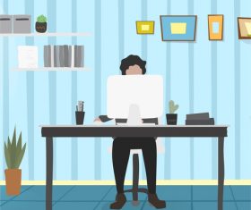 Business people working in the office vector