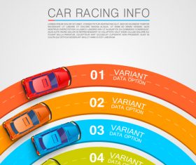 Car racing infographic vector template 02