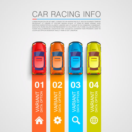 Car racing infographic vector template 04