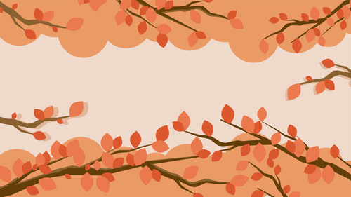 Cartoon autumn leaves background design vector