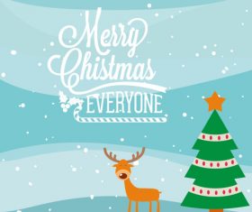 Cartoon christmas material element vector