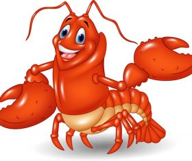 Cartoon funny lobster illustration vector 01