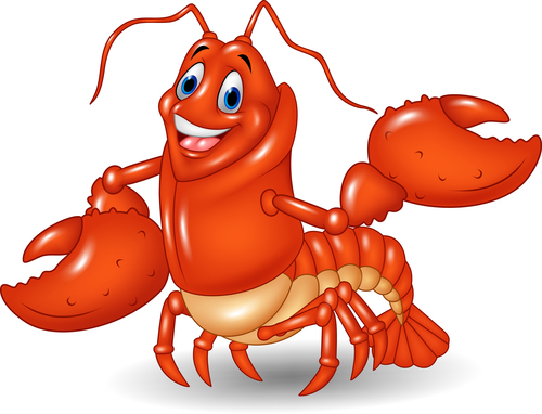 Cartoon funny lobster illustration vector 01 free download