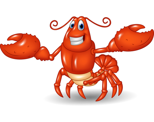 Cartoon funny lobster illustration vector 02