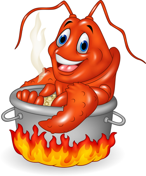 Cartoon funny lobster illustration vector 03