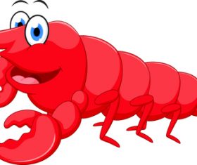Cartoon funny lobster illustration vector 04