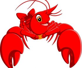 Cartoon funny lobster illustration vector 05