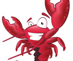 Cartoon funny lobster illustration vector 06