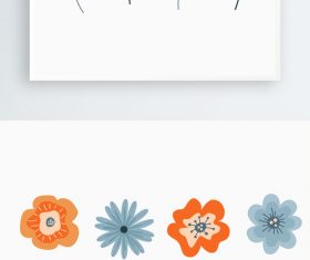 Cartoon hand-drawn flower plant decorative material vector