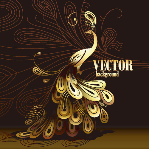 Cartoon peacock illustration vector