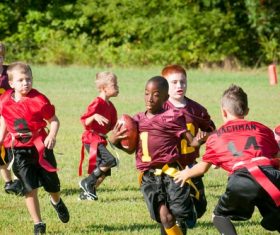 Children rugby match Stock Photo