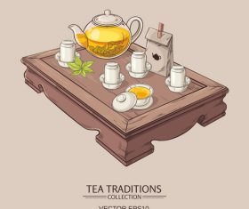 Chinese tea ceremony vector background 02