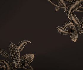 Chocolate beans with brown background vectors