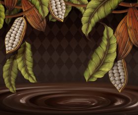Chocolate with beans background vectors