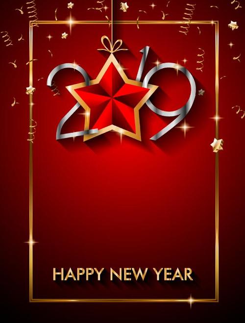 Christmas 2019 new year background vector