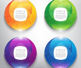 Circle glass banners colored vector