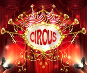 Circus poster red template vector 01