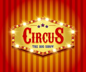 Circus poster with blue ribbon banners vector 05