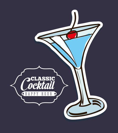 Classic cocktail retro vectors 01