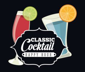 Classic cocktail retro vectors 02