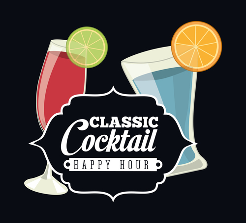 Classic cocktail retro vectors 02
