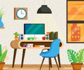 Clean and environmentally friendly office scene vector