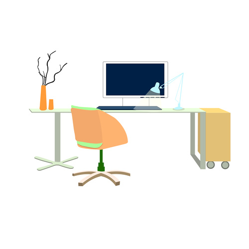 Clean desk illustration design vector