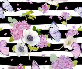 Clothing design striped floral print vector