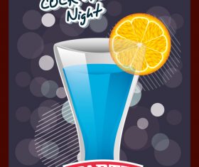 Cocktail night party poster vector 01