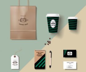 Coffee cup coffee handbag material vector 02