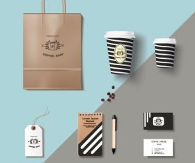 Coffee cup coffee handbag material vector 03