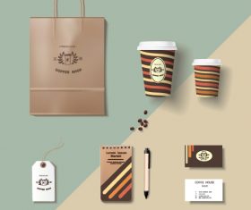 Coffee cup coffee handbag material vector 06