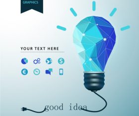 Color bulb business infographic vector material