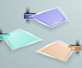 Colored glass labels vector