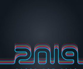 Colored lines with 2019 new year design vector