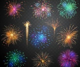 Colorful firework festvial illustration vector