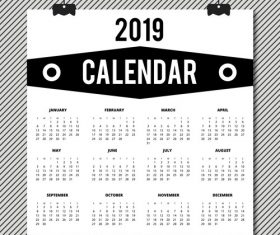 Cover 2019 calendar template vector