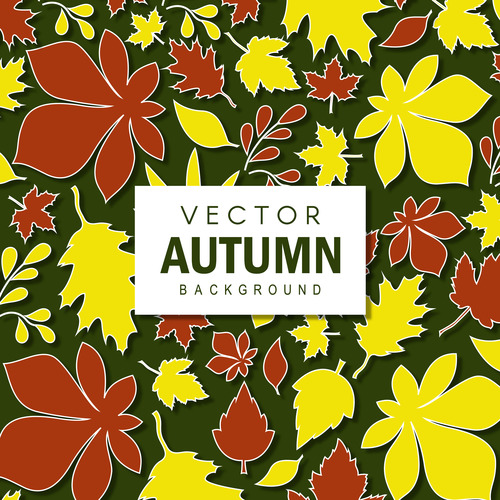 Creative autumn leaves background vectors 02