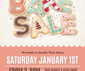 Creative baked food poster vector