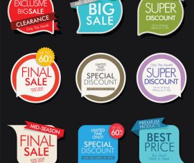 Creative colored sale sticker vector material 01