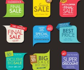 Creative colored sale sticker vector material 02