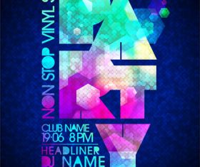 Creative party poster design vector material 02