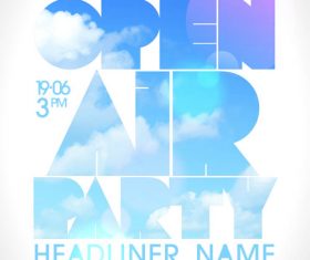 Creative party poster design vector material 04