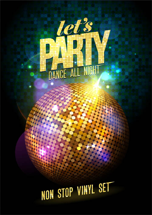 Creative party poster design vector material 05
