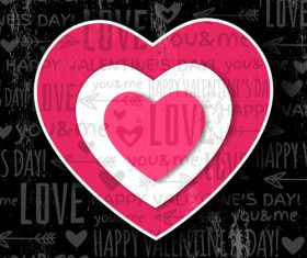 Creative red heart shaped design vector material 03