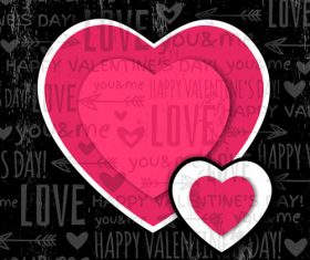 Creative red heart shaped design vector material 04