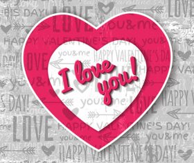 Creative red heart shaped design vector material 05