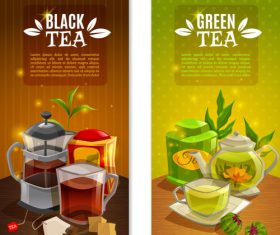 Creative tea drink banner vector material