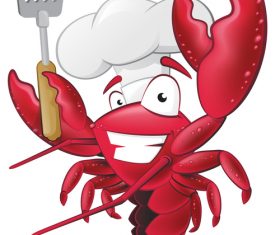 Cute Lobster Chef with Spatula vector