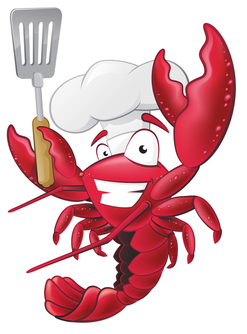Cute Lobster Chef with Spatula vector